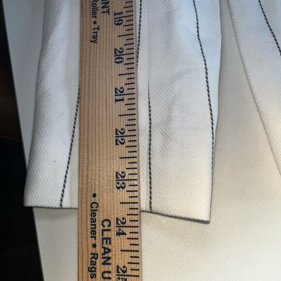 NEW EXPRESS $198 White Black Stripe Linen Blend Double Breasted Blazer Size XS - Picture 7 of 13